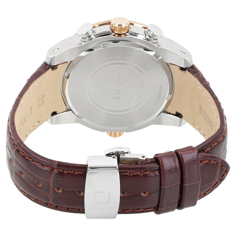 Buy Online Xylys Swiss Chronograph Brown Leather Strap and Silver