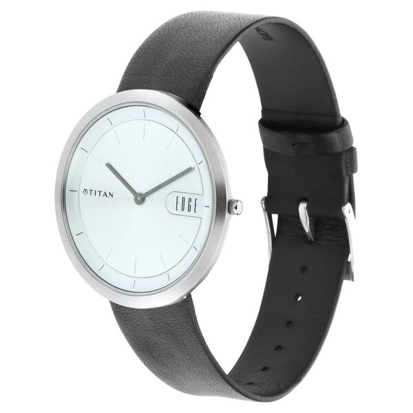 Titan Quartz Analog Silver Dial Leather Strap Watch for Men - image number 2