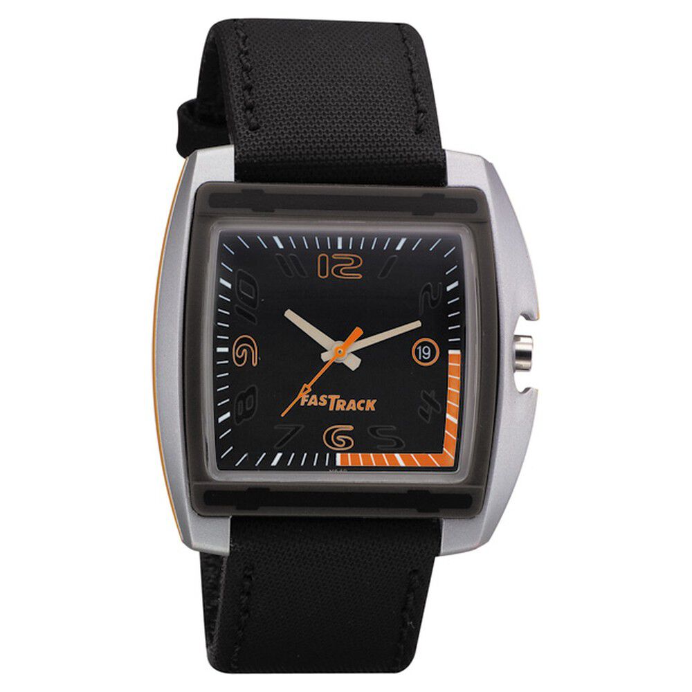 Buy Online Fastrack Quartz Analog Green Dial Leather Strap Watch