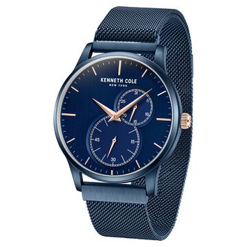 Kenneth Cole Multifunction Blue Dial Stainless Steel Strap Watch For Men