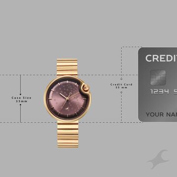 Fastrack Groove Analog with Dusty Purple Dial Rose Gold Metal Strap Watch for Girls