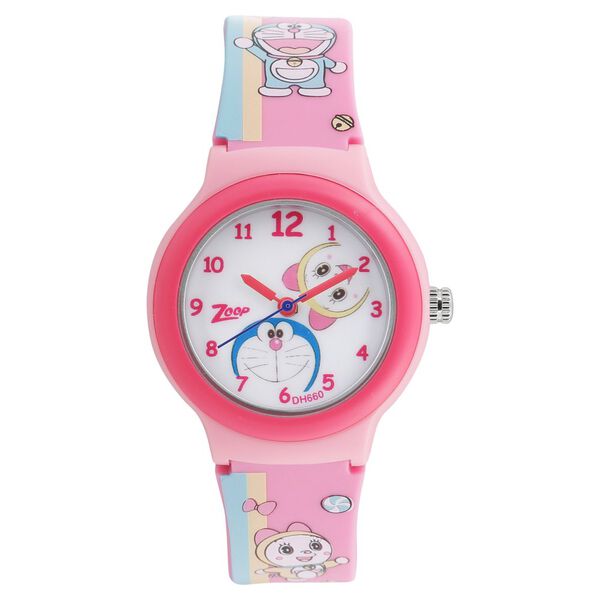 Zoop Doraemon Analog Watch with White Dial & Pink Strap for Boys Girls Kids, from House of Titan - image number 0