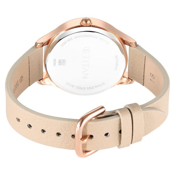 Titan Solar Multifunction Black Dial Leather Strap Watch for Women - image number 4