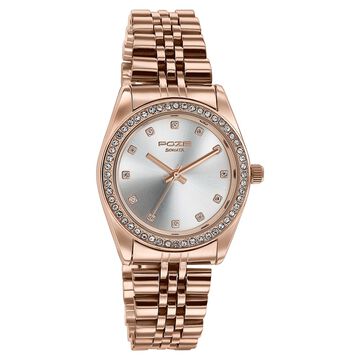 Sonata Poze Quartz Analog Silver Dial Rose Gold Colour Stainless Steel Strap Watch For Women