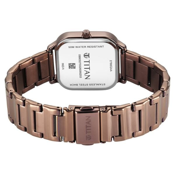 Titan Neo Quartz Analog with Date Grey Dial Brown Metal Strap Watch For Women - image number 4