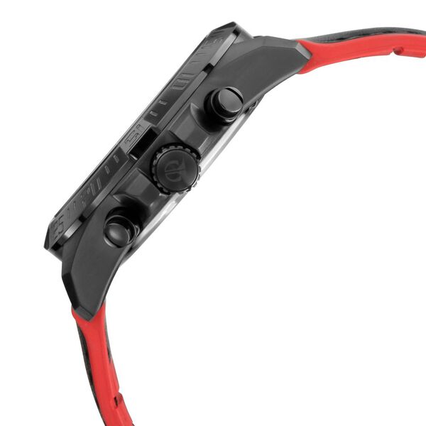 Titan Octane Hyper Lume Black Dial Chronograph Leather Strap Watch for Men - image number 3