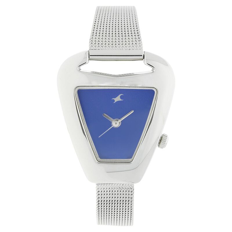 Fastrack Quartz Analog Blue Dial Stainless Steel Strap Watch for Girls - image number 0