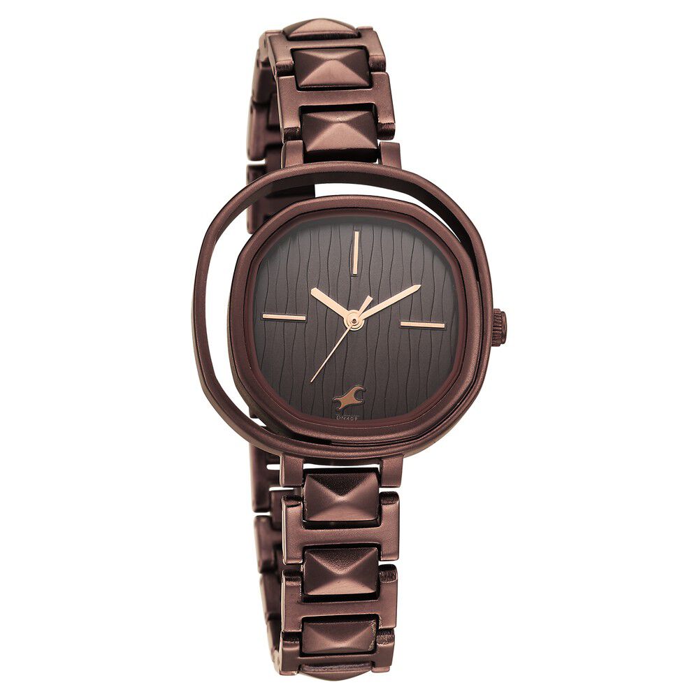 Buy Online Fastrack Opulence Quartz Analog Brown Dial Metal Strap Watch for Girls ns6276qm02 Titan