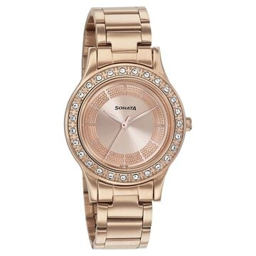 Sonata Blush It Up Rose Gold Dial Women Watch With Stainless Steel Strap