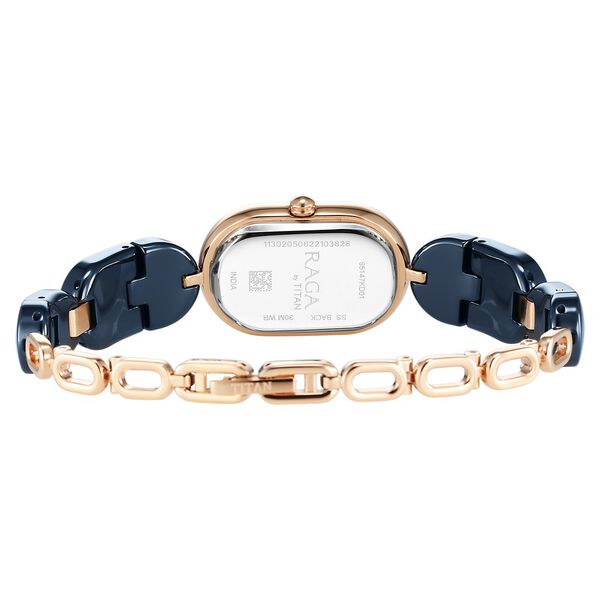 Titan Raga Ceramics Quartz Analog Blue Dial Blue Ceramic Strap Watch For Women - image number 4