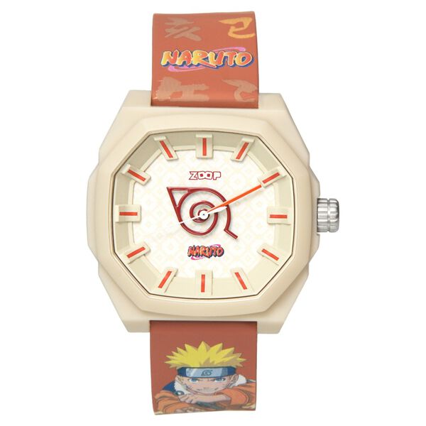 Zoop Naruto Analogue Watch with Beige Case and Burnt Orange Multi Color Strap for Kids and Anime lovers, By Titan - image number 1