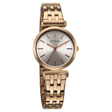 Titan Workmode Quartz Analog Silver Dial Stainless Steel Strap Watch For Women