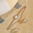 Poze Poze Quartz Analog White Dial Golden Metal Strap Watch For Women