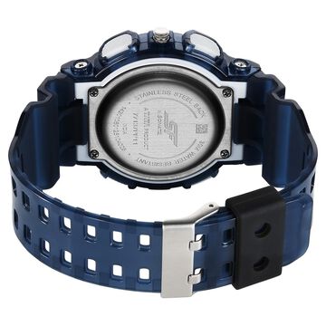 Sonata SF Spectra Quartz Digital Blue Dial Translucent Blue PU Strap Watch For Men