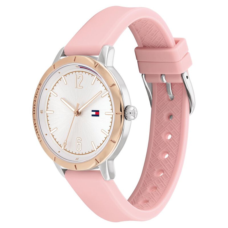 Tommy Hilfiger Quartz Analog White Dial Silicone Strap Watch for Women - image number 2
