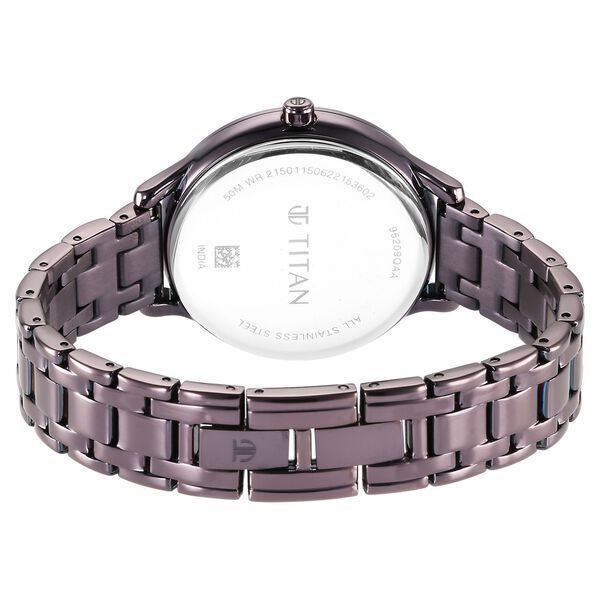 Titan Glitz Purple Dial Analog Stainless Steel Strap Watch for Women - image number 4