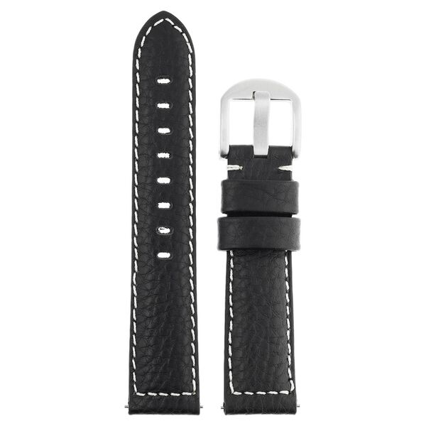 20 mm Black Genuine Leather Straps for Men