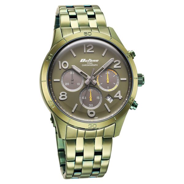 Titan Octane Classic Sporty Green Dial Chronograph Stainless Steel Strap watch for Men - image number 0