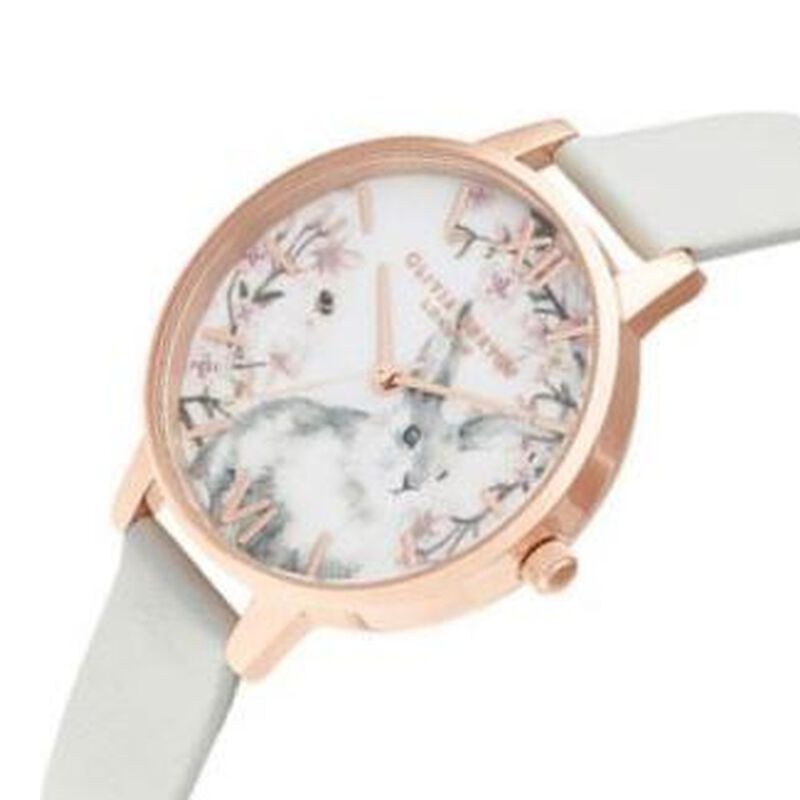 Olivia Burton Quartz Analog White Dial Leather Strap Watch for Women - image number 1