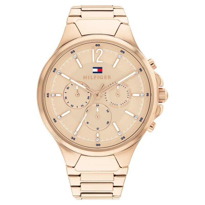 Tommy Hilfiger Gold Dial Golden Stainless Steel Strap Watch for Women - image number 0
