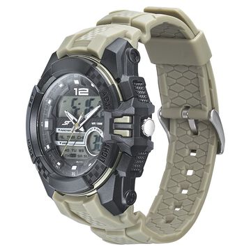 SF Carbon Series Quartz Digital Analog Digital Black Dial Green Polyurethane Strap Watch For Men