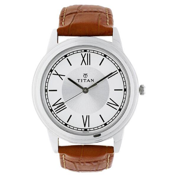 Titan Karishma Silver Dial Analog Leather Strap watch for Men - image number 0