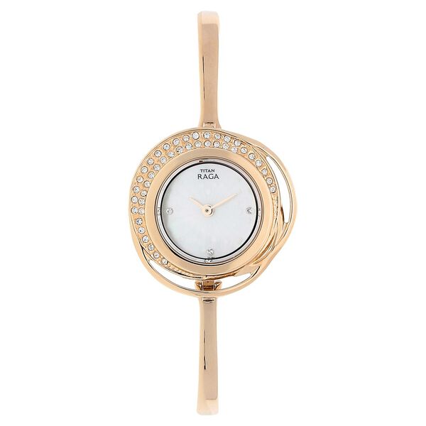 Titan Raga Mother of Pearl Dial Women Watch With Metal Strap - image number 0