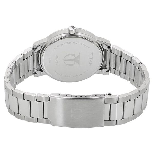 Titan Quartz Analog with Date White Dial Metal Strap Watch for Men - image number 3
