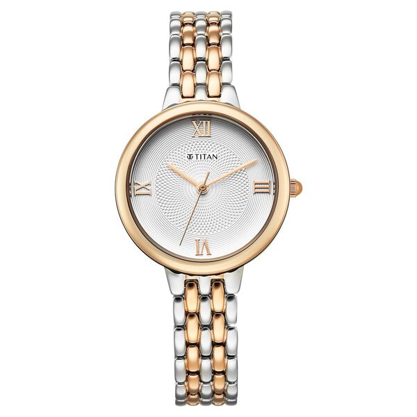 Titan Eminence Quartz Analog White Dial Two Toned Strap Watch For Women - image number 0