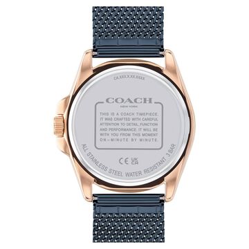 Coach Quartz Analog Blue Dial Stainless Steel Strap Watch for Men