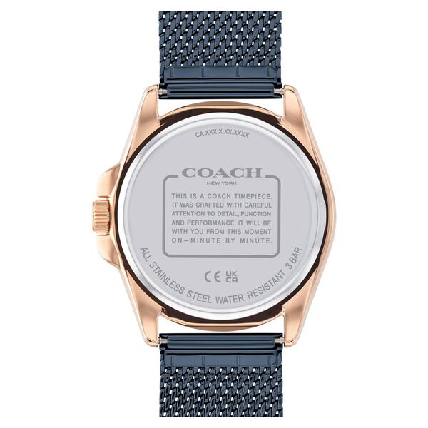 Coach Quartz Analog Blue Dial Stainless Steel Strap Watch for Men - image number 2
