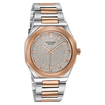 Sonata Poze Quartz Analog Beige Dial Two Toned Colour Stainless Steel Strap Watch For Men
