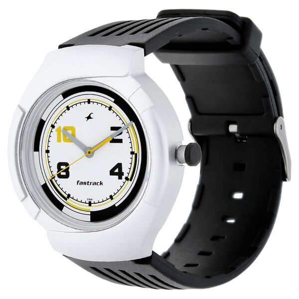 Fastrack Quartz Analog White Dial Plastic Strap Watch for Guys - image number 1
