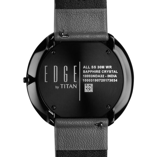Titan Edge UltraSlim Quartz Analog Grey Dial Grey Leather Strap Watch For Men - image number 6