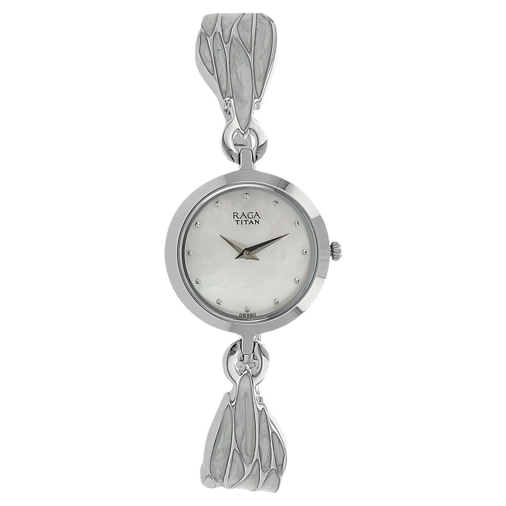 Titan Raga Moonlight Mother of Pearl Dial Analog Metal Strap watch for Women