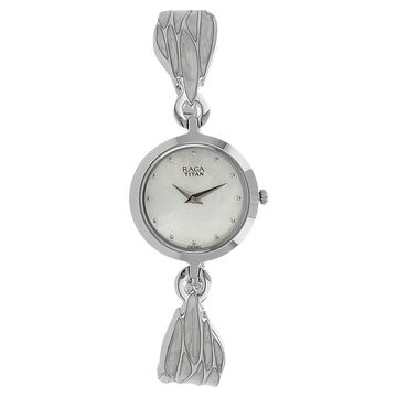 Titan Raga Moonlight Mother of Pearl Dial Analog Metal Strap watch for Women