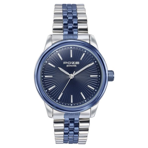 Sonata Poze Quartz Analog Blue Dial Stainless Steel Strap Watch For Men - image number 1