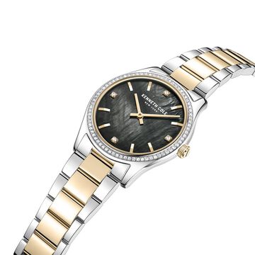 Kenneth Cole Quartz Analog Black Round Dial Silver Stainless Steel Strap Watch For Women