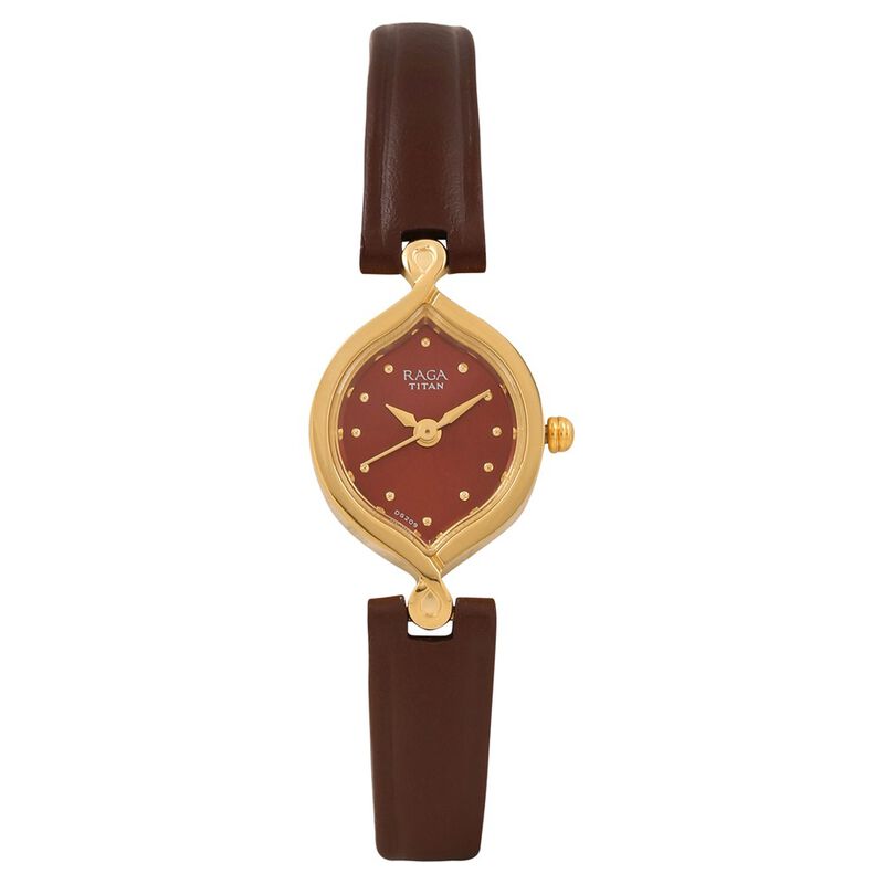 Titan Quartz Analog Red Dial Leather Strap Watch for Women - image number 0