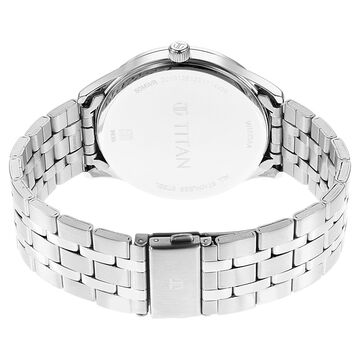 Titan Opulent Blue Dial Analog with Day and Date Stainless Steel Strap watch for Men