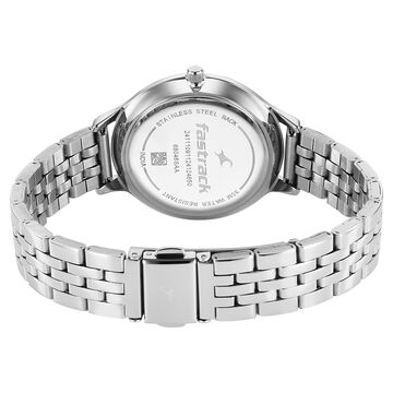 Fastrack Stunners X Quartz Analog Blue Dial Stainless Steel Strap Watch For Girls