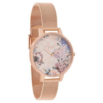 Olivia Burton Quartz Analog Multicoloured Dial Stainless Steel Strap Watch for Women