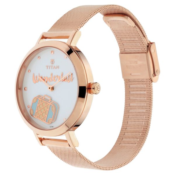 Titan PoP White Dial Analog Stainless Steel Strap Watch for Women - image number 2