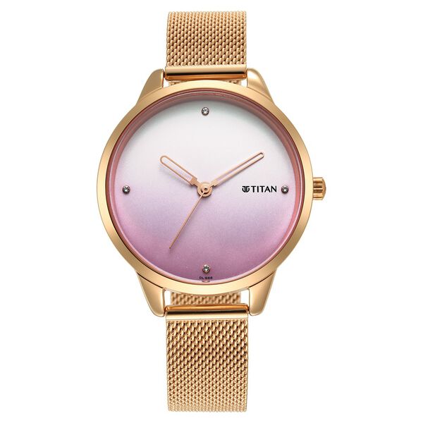 Titan Pastel Dreams Pink Dial Analog Metal Strap Watch for Women - image number 1
