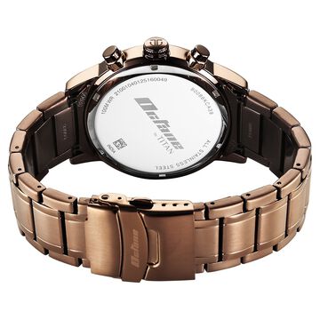 Titan Octane Primal Quartz Chronograph Brown Dial Brown Stainless Steel Strap Watch For Men