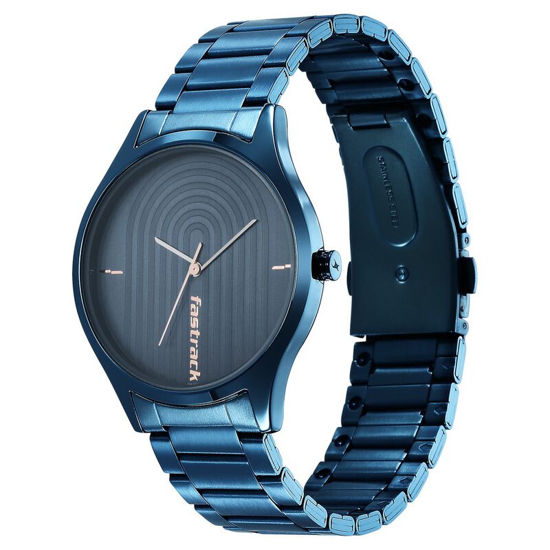 Fastrack Style Up Quartz Analog Blue Dial Stainless Steel Strap Watch for Guys - image number 3