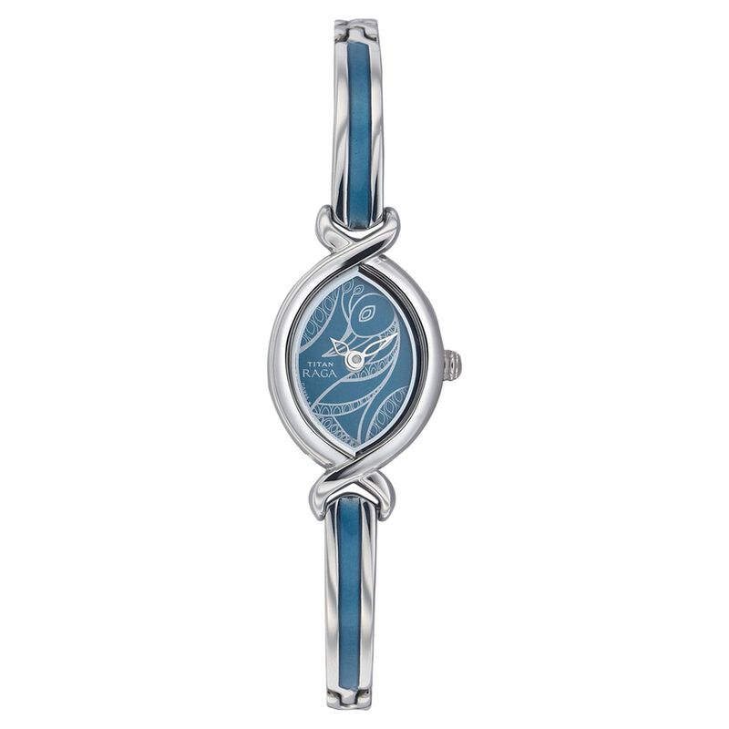 Titan Quartz Analog Blue Dial Metal Strap Watch for Women - image number 0