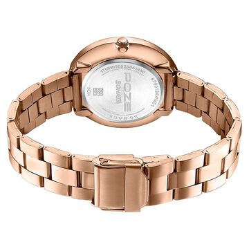 Sonata Poze Quartz Analog Pink Dial Rose Gold Colour Stainless Steel Strap Watch For Women