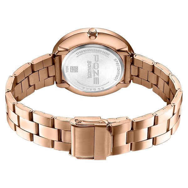 Sonata Poze Quartz Analog Pink Dial Rose Gold Colour Stainless Steel Strap Watch For Women - image number 6