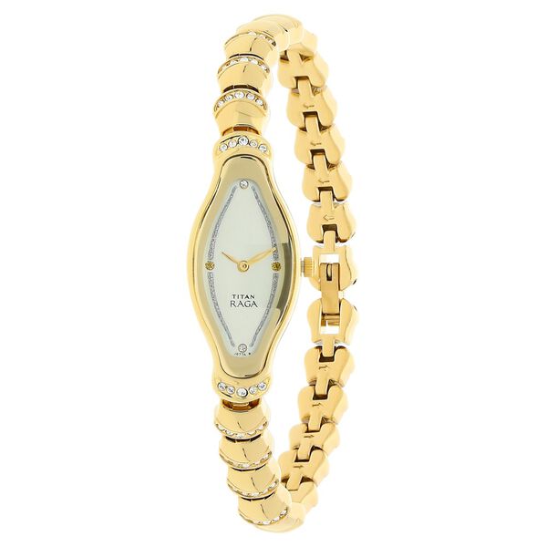 Titan Quartz Analog Champagne Dial Metal Strap Watch for Women - image number 1